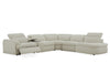 Divani Casa Ambler Modern Off White Fabric Sectional Sofa With 2 Power Recliners Model VGKV-KM.6629-SECT-LINEN