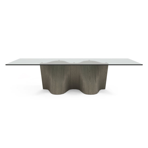 Modrest Byer Modern Glass & Grey Ash Dining Table Model VGCS-DT-21004-GRY