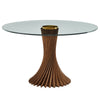 Modrest Ocasio Modern Glass & Walnut Round Dining Table Model VGCS-RT-21042-WAL