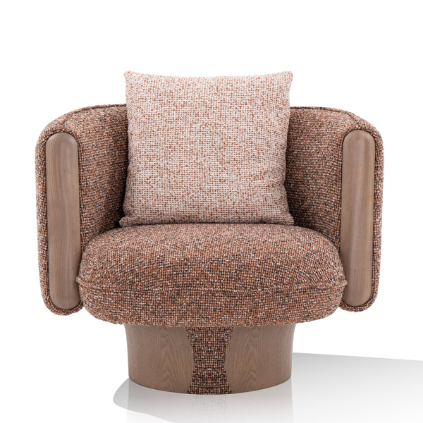 Divani Casa Raywood Modern Multicolered Boucle Fabric & Ash Accent Chair Model VGCS-LC-23096
