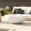 Modrest Bronte Modern White Concrete Round Coffee Table Model VGGR-615020-WHT