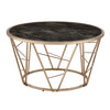 ACME Cicatrix Black Engineered Stone & Champagne Coffee Table Model 83300