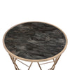 ACME Cicatrix Black Engineered Stone & Champagne Coffee Table Model 83300