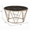 ACME Cicatrix Black Engineered Stone & Champagne Coffee Table Model 83300
