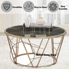 ACME Cicatrix Black Engineered Stone & Champagne Coffee Table Model 83300