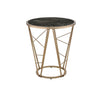 ACME Cicatrix Black Engineered Stone & Champagne End Table Model 83302