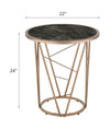ACME Cicatrix Black Engineered Stone & Champagne End Table Model 83302