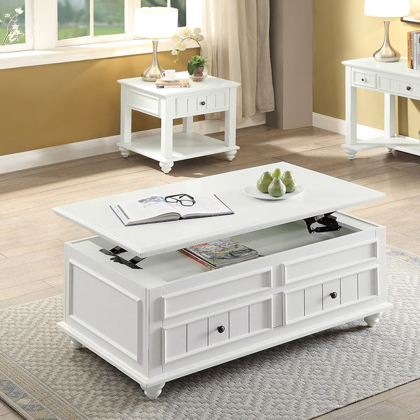 ACME Natesa White Washed Coffee Table with Lift Top Model 83325