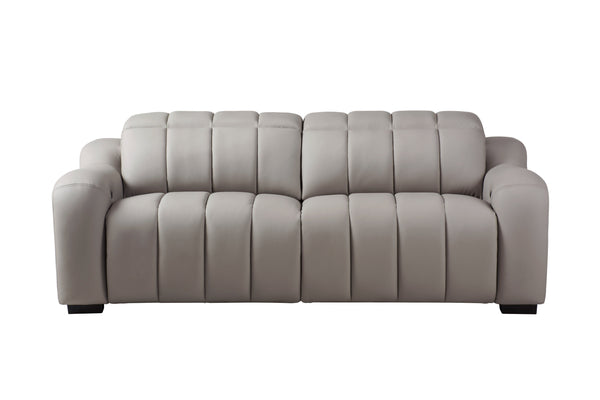 Divani Casa Paddy Modern Grey Leather Sofa With 2 Recliners Model VGMB-MB-R352-GRY