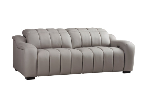 Divani Casa Paddy Modern Grey Leather Sofa With 2 Recliners Model VGMB-MB-R352-GRY