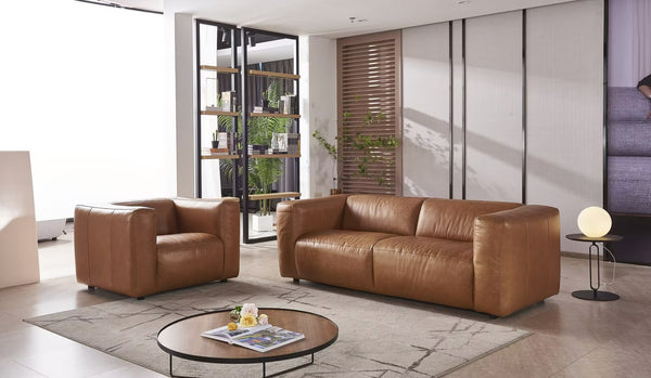 Divani Casa Atka Modern Brown Leather Sofa Model VGMB-MB-2361-BRN