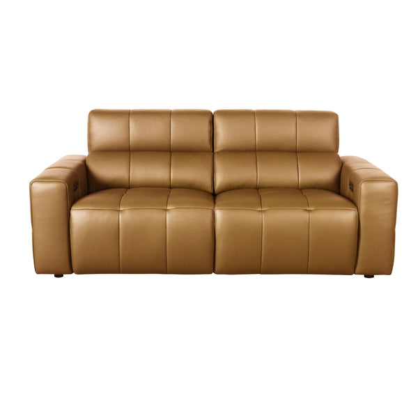 Divani Casa Chevak Modern Brown Leather Sofa With 2 Recliners Model VGMB-MB-R312-P2-BRN