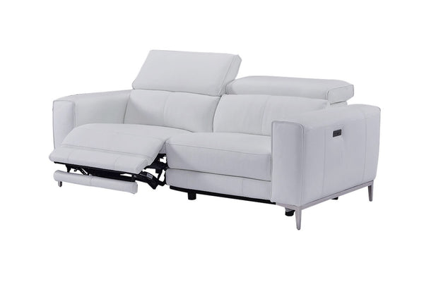 Divani Casa Chignik Modern White Leather Sofa With 2 Recliners Model VGMB-MB-R318-P2-WHT