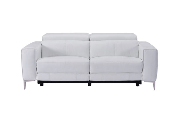 Divani Casa Chignik Modern White Leather Sofa With 2 Recliners Model VGMB-MB-R318-P2-WHT