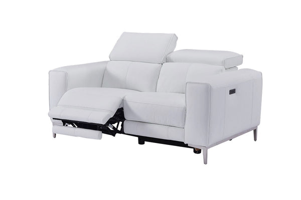 Divani Casa Chignik Modern White Leather Sofa With 2 Recliners Model VGMB-MB-R318-P2-WHT