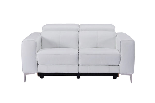 Divani Casa Chignik Modern White Leather Sofa With 2 Recliners Model VGMB-MB-R318-P2-WHT