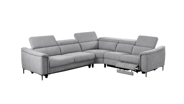 Divani Casa Coffman Modern Grey Fabric Sectional Sofa With Sofa Bed & Recliner Model VGMB-MB-R351-GRY