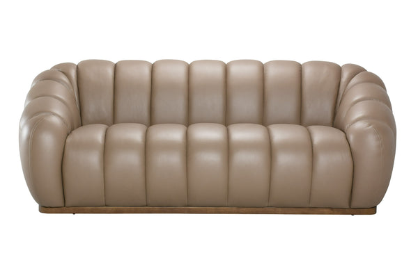 Divani Casa Ekwok Modern Tan Leather Sofa Model VGMB-24123-SOFA-TOAST