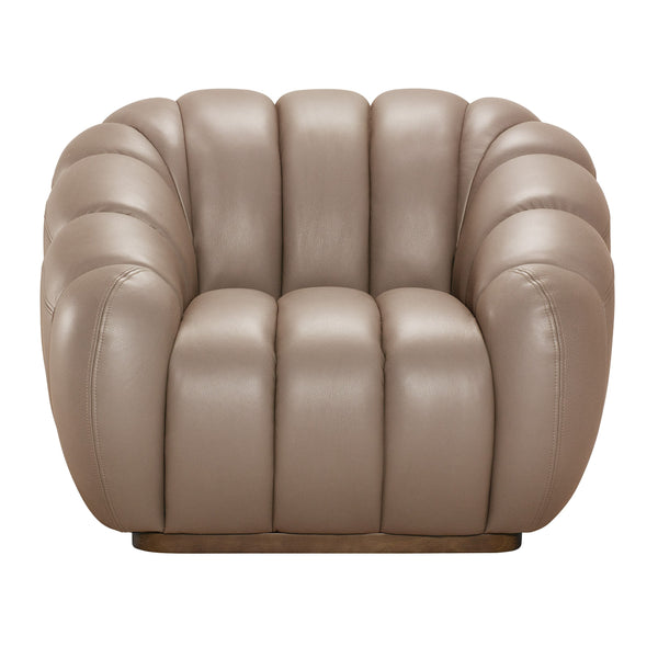 Divani Casa Ekwok Modern Tan Leather Chair Model VGMB-MB-24123-TOAST