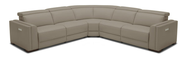 Modrest Frazier Modern Tan Leather Sectional Sofa With 3 Recliners Model VGKV-KM.268H-TAN