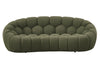 Yolonda Modern Curved Green Fabric Loveseat