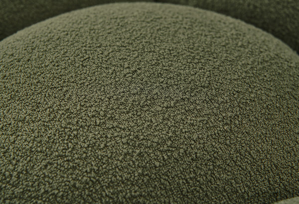 Yolonda Modern Curved Green Fabric Loveseat