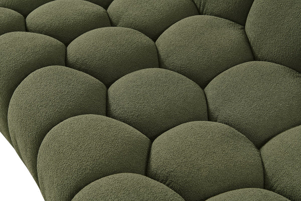 Yolonda Modern Curved Green Fabric Sofa Set