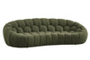 Yolonda Modern Curved Green Fabric Sofa