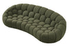 Yolonda Modern Curved Green Fabric Sofa