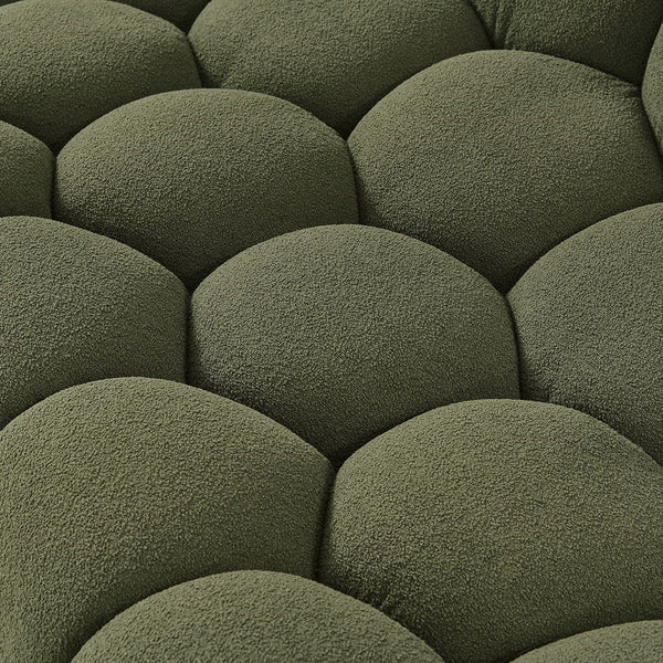 Yolonda Modern Curved Green Fabric Sofa