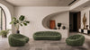 Yolonda Modern Curved Green Fabric Sofa Set
