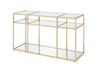 ACME Uchenna Clear Glass & Gold Sofa Table Model 83473