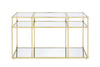 ACME Uchenna Clear Glass & Gold Sofa Table Model 83473