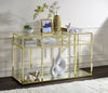 ACME Uchenna Clear Glass & Gold Sofa Table Model 83473