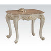 ACME Chantelle Natural Marble Top & Pearl White End Table Model 83542