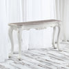 ACME Ciddrenar Natural Marble Top & White Sofa Table Model 84313
