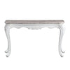 ACME Ciddrenar Natural Marble Top & White Sofa Table Model 84313