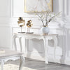 ACME Ciddrenar Natural Marble Top & White Sofa Table Model 84313