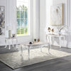 ACME Ciddrenar Natural Marble Top & White Sofa Table Model 84313