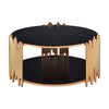 ACME Tanquin Gold & Black Glass Coffee Table Model 84490