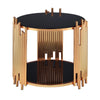 ACME Tanquin Gold & Black Glass End Table Model 84492