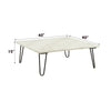 ACME Telestis White Natural Marble Top & Black Coffee Table Model 84500