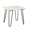 ACME Telestis White Natural Marble Top & Black End Table Model 84502