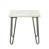 ACME Telestis White Natural Marble Top & Black End Table Model 84502