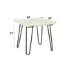 ACME Telestis White Natural Marble Top & Black End Table Model 84502