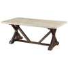 ACME Romina White Natural Marble Top & Weathered Espresso Coffee Table Model 84545