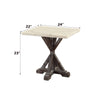 ACME Romina White Natural Marble Top & Weathered Espresso End Table Model 84547