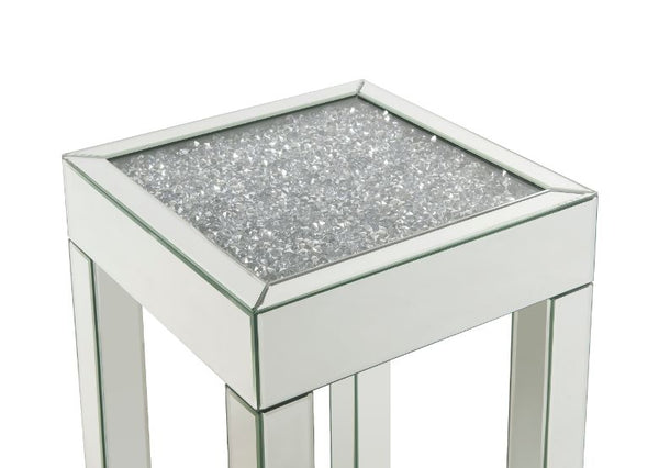 ACME Noralie Mirrored & Faux Diamonds End Table Model 84707