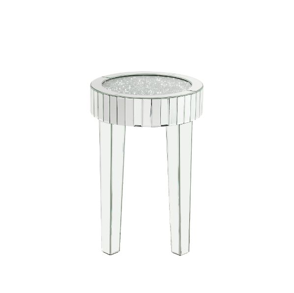 ACME Noralie Mirrored Faux Diamonds End Table Model 84712