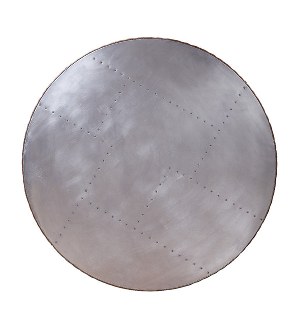 ACME Tamas Aluminum & Cocoa Top Grain Leather Coffee Table Model 84885